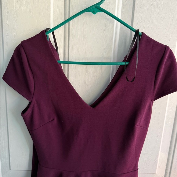 B.DARLIN Mini Dress Skater V-Neck Purple Size 5/6 - Picture 3 of 10